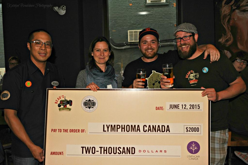 Hungry Brew Hops + Beau's All Natural Fundraiser Hungry Brew Hops + Beau's All Natural cheque signing