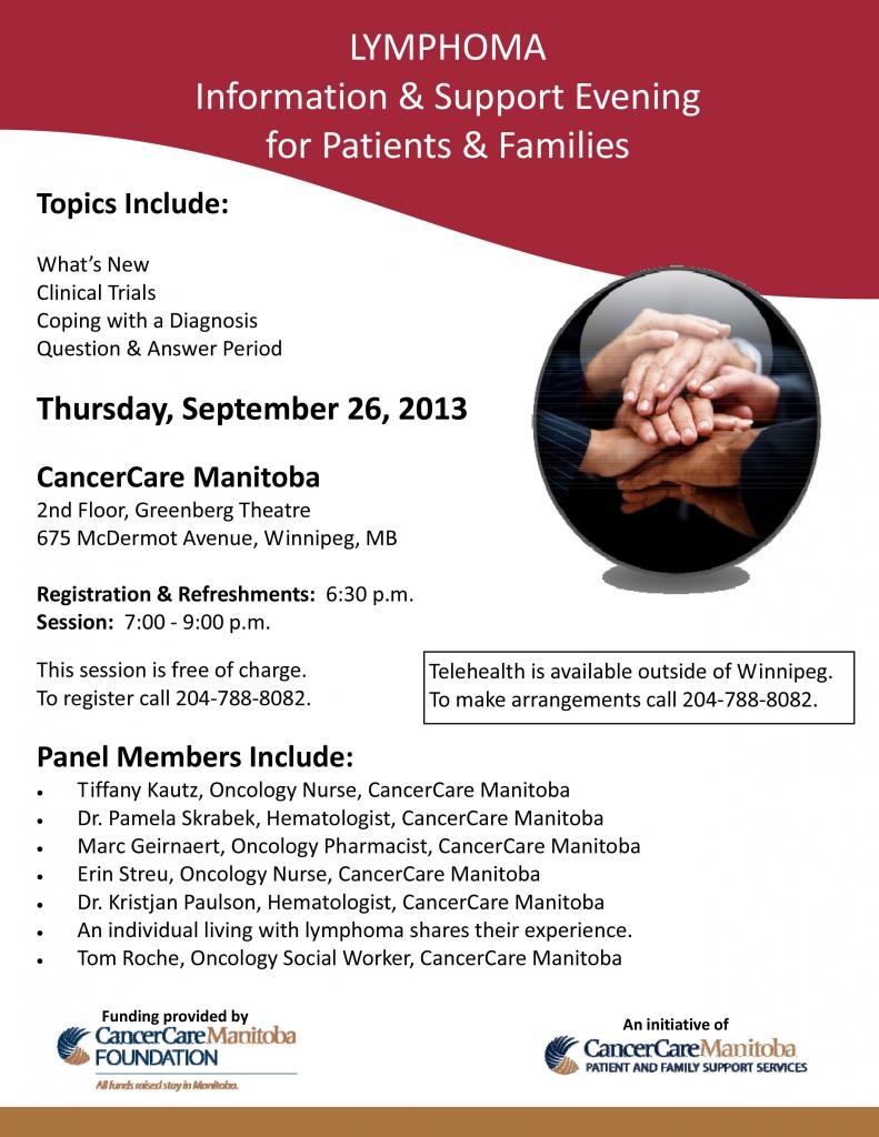 lymphoma information and support session